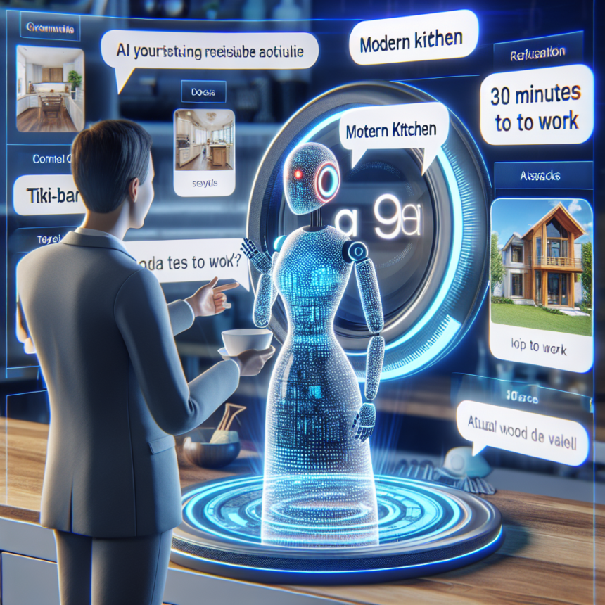 En person interagerer med en holografisk AI-assistent i et futuristisk køkken, omgivet af svævende smartskærme, der viser påmindelser, tidsplaner, hjemmebilleder og forslag på forskellige sprog. - Kunstig intelligens AI